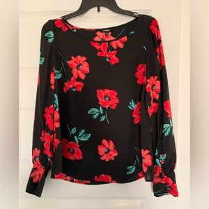 Express red poppy blouse